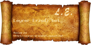 Leyrer Erzsébet névjegykártya