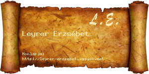Leyrer Erzsébet névjegykártya